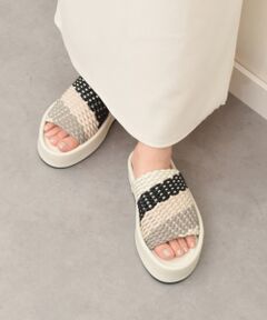 INTER-CHAUSSURES / インター ショシュール サンダル | 【JVAM】ウーブンレザー厚底ミュールサンダル