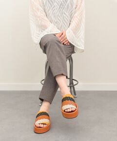 INTER-CHAUSSURES / インター ショシュール サンダル | 【JVAM】ウーブンレザー厚底ミュールサンダル