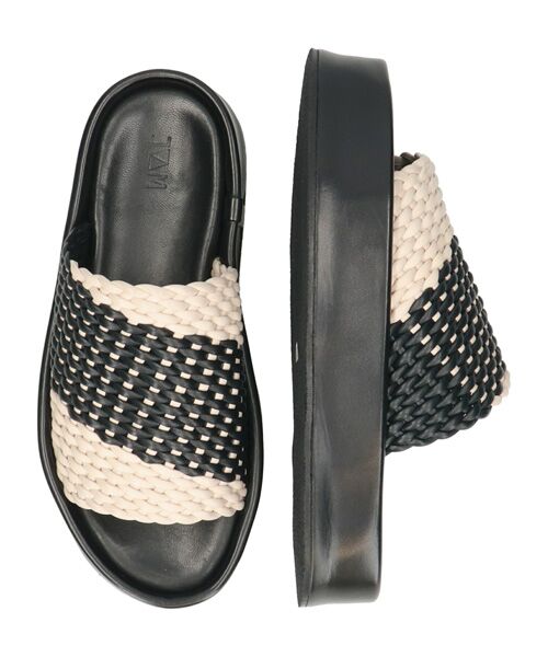 INTER-CHAUSSURES / インター ショシュール サンダル | 【JVAM】ウーブンレザー厚底ミュールサンダル | 詳細6