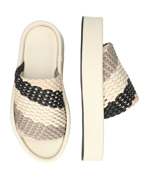 INTER-CHAUSSURES / インター ショシュール サンダル | 【JVAM】ウーブンレザー厚底ミュールサンダル | 詳細13