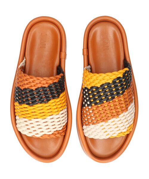 INTER-CHAUSSURES / インター ショシュール サンダル | 【JVAM】ウーブンレザー厚底ミュールサンダル | 詳細19
