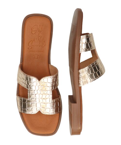 INTER-CHAUSSURES / インター ショシュール サンダル | 【OH MY SANDALS】スクエアトウ型押しレザーフラットサンダル | 詳細6