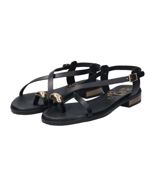 INTER-CHAUSSURES/インター ショシュール 【OH MY SANDALS】メタルサムリングサンダル ブラック 35 INTER-CHAUSSURES/インター ショシュール 【OH MY SANDALS】メタルサムリングサンダル ブラック 35