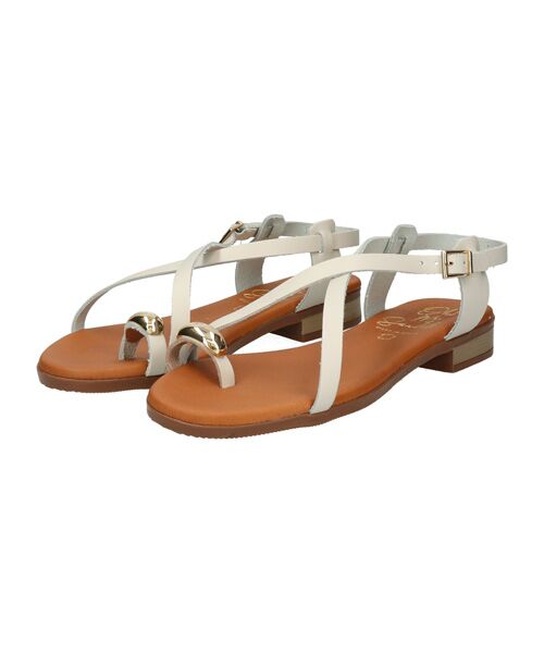 INTER-CHAUSSURES/インター ショシュール 【OH MY SANDALS】メタルサムリングサンダル アイボリー 36 INTER-CHAUSSURES/インター ショシュール 【OH MY SANDALS】メタルサムリングサンダル アイボリー 36