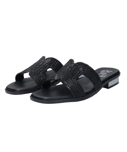 INTER-CHAUSSURES / インター ショシュール サンダル | 【OH MY SANDALS】ラインストーンローヒールサンダル | 詳細1