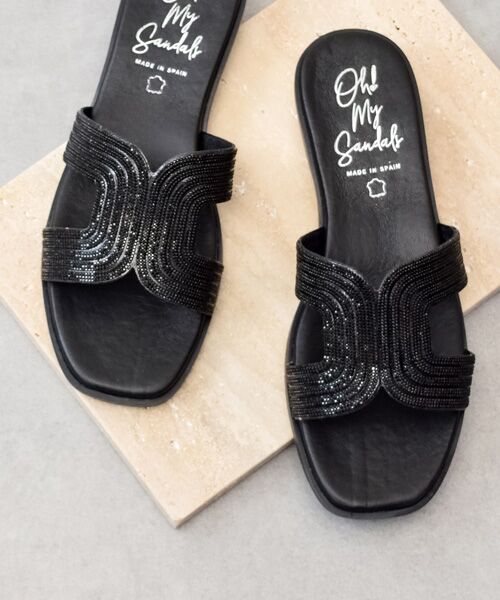 INTER-CHAUSSURES / インター ショシュール サンダル | 【OH MY SANDALS】ラインストーンローヒールサンダル | 詳細9