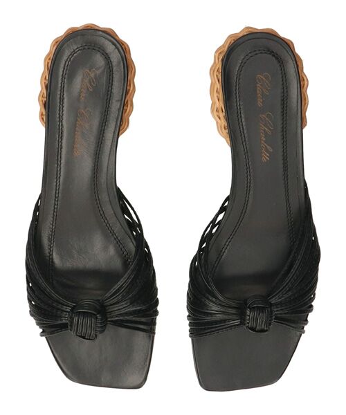 INTER-CHAUSSURES / インター ショシュール サンダル | 【CLAIRE CHARLOTTE】ラタンヒールナローコードノットサンダル | 詳細4