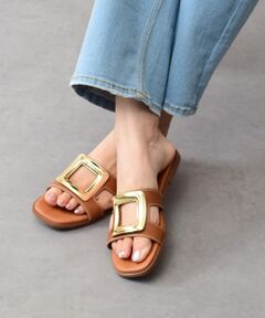 INTER-CHAUSSURES / インター ショシュール サンダル | 【OH MY SANDALS】スクエアトウフラットバックルサンダル