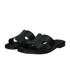 INTER-CHAUSSURES / インター ショシュール サンダル | 【OH MY SANDALS】スクエアトウフラットレザーサンダル
