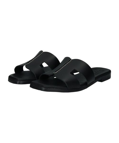 INTER-CHAUSSURES / インター ショシュール サンダル | 【OH MY SANDALS】スクエアトウフラットレザーサンダル | 詳細1