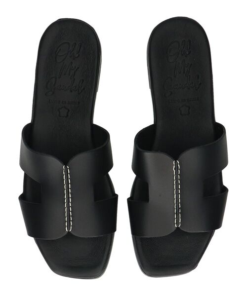 INTER-CHAUSSURES / インター ショシュール サンダル | 【OH MY SANDALS】スクエアトウフラットレザーサンダル | 詳細4