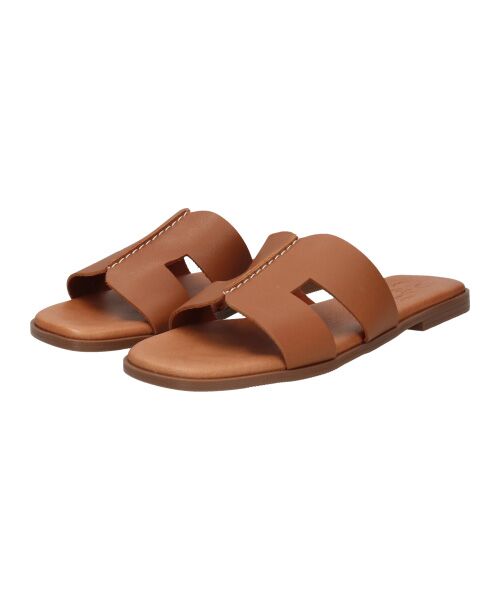 INTER-CHAUSSURES / インター ショシュール サンダル | 【OH MY SANDALS】スクエアトウフラットレザーサンダル | 詳細1