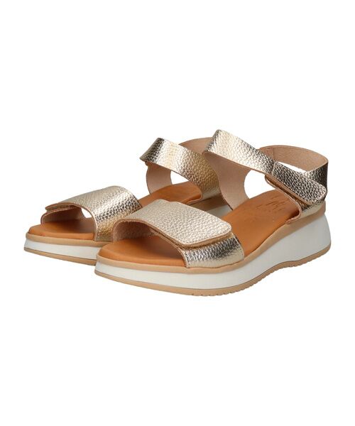 INTER-CHAUSSURES / インター ショシュール サンダル | 【Oh my Sandals】ベルクロローヒールサンダル（ゴールド）