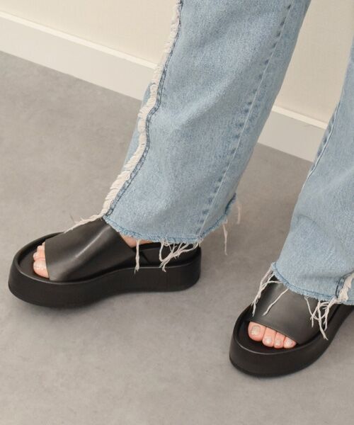 INTER-CHAUSSURES/インター ショシュール 【JVAM】厚底ウエッジミュールサンダル ブラック 35 INTER-CHAUSSURES/インター ショシュール 【JVAM】厚底ウエッジミュールサンダル ブラック 35