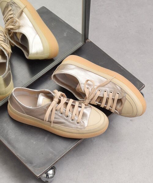 INTER-CHAUSSURES/インター ショシュール 【PATGOA】ローカットレースアップスニーカー ゴールド 36 INTER-CHAUSSURES/インター ショシュール 【PATGOA】ローカットレースアップスニーカー ゴールド 36