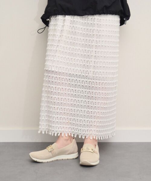 INTER-CHAUSSURES/インター ショシュール 【IMAC】ニットスリッポンオーナメントスニーカー ベージュ雑材 35