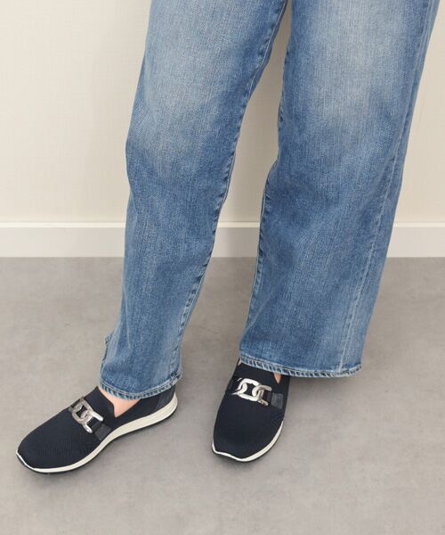 INTER-CHAUSSURES/インター ショシュール 【IMAC】ニットスリッポンオーナメントスニーカー ネイビー雑材 37