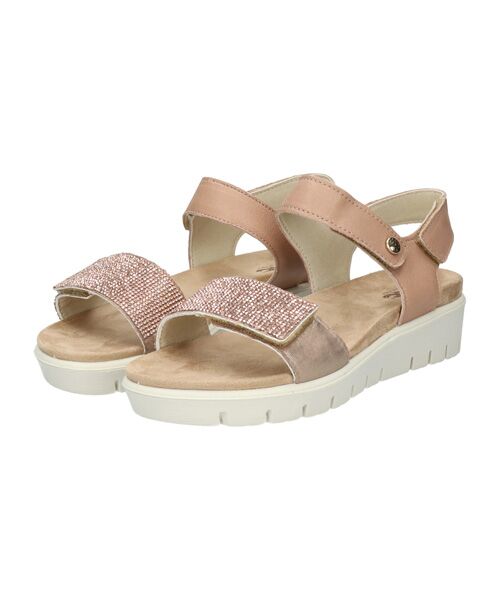 INTER-CHAUSSURES / インター ショシュール サンダル | 【IMAC】ラインストーンベルトフットベッドサンダル | 詳細1