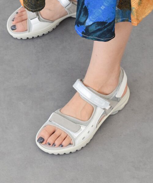 INTER-CHAUSSURES/インター ショシュール 【IMAC】異素材コンビベルクロスポーツサンダル ホワイト 37 INTER-CHAUSSURES/インター ショシュール 【IMAC】異素材コンビベルクロスポーツサンダル ホワイト 37