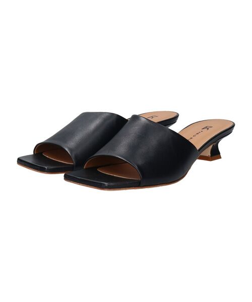INTER-CHAUSSURES/インター ショシュール 【FABIO RUSCONI】スクエアトウスプールヒールミュール ブラック 35 INTER-CHAUSSURES/インター ショシュール 【FABIO RUSCONI】スクエアトウスプールヒールミュール ブラック 35