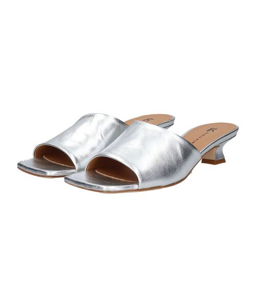 INTER-CHAUSSURES/インター ショシュール 【FABIO RUSCONI】スクエアトウスプールヒールミュール シルバー 35 INTER-CHAUSSURES/インター ショシュール 【FABIO RUSCONI】スクエアトウスプールヒールミュール シルバー 35