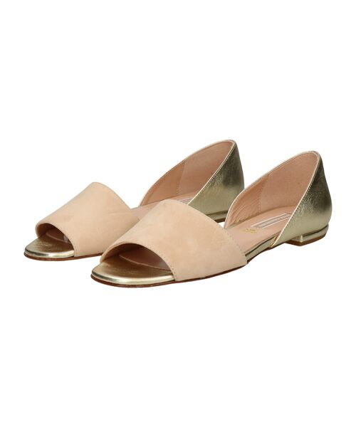 INTER-CHAUSSURES/インター ショシュール 【INTER-CAHUSSURES】異素材コンビオープントウパンプス ベージュコンビ 38 INTER-CHAUSSURES/インター ショシュール 【INTER-CAHUSSURES】異素材コンビオープントウパンプス ベージュコンビ 38