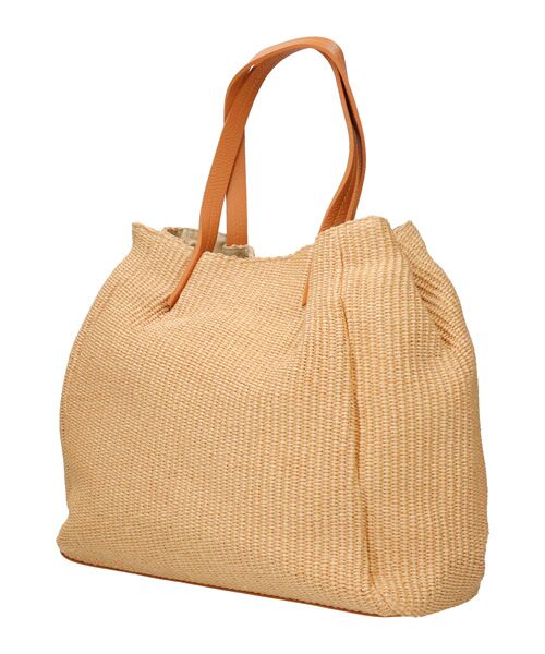 INTER-CHAUSSURES / インター ショシュール ハンドバッグ | 【ANDREA CARDONE ITALI】レザーハンドル雑材トートバッグ | 詳細1