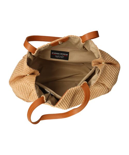 INTER-CHAUSSURES / インター ショシュール ハンドバッグ | 【ANDREA CARDONE ITALI】レザーハンドル雑材トートバッグ | 詳細8