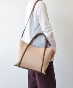INTER-CHAUSSURES / インター ショシュール トートバッグ | 【LORISTELLA】レザーハンドルラフィアトートバッグ