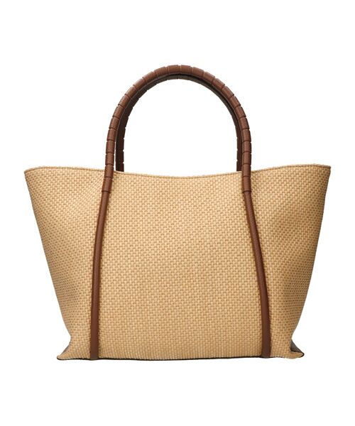 INTER-CHAUSSURES / インター ショシュール トートバッグ | 【LORISTELLA】レザーハンドルラフィアトートバッグ | 詳細1
