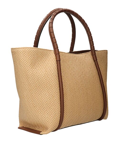 INTER-CHAUSSURES / インター ショシュール トートバッグ | 【LORISTELLA】レザーハンドルラフィアトートバッグ | 詳細4
