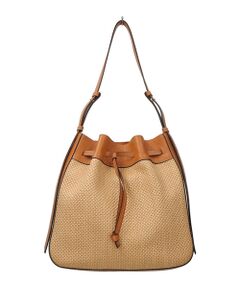 INTER-CHAUSSURES / インター ショシュール ハンドバッグ | 【LORISTELLA】レザーコンビラフィアショルダーバッグ