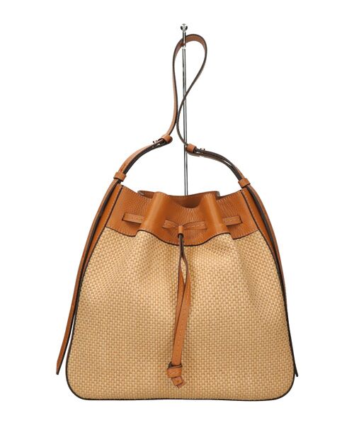 INTER-CHAUSSURES / インター ショシュール ハンドバッグ | 【LORISTELLA】レザーコンビラフィアショルダーバッグ | 詳細1