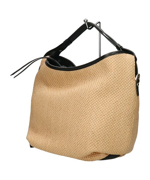 INTER-CHAUSSURES / インター ショシュール ハンドバッグ | 【LORISTELLA】レザーハンドルラフィアハンドバッグ | 詳細1