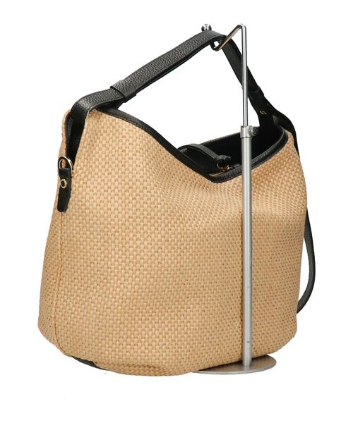 INTER-CHAUSSURES / インター ショシュール ハンドバッグ | 【LORISTELLA】レザーハンドルラフィアハンドバッグ | 詳細3