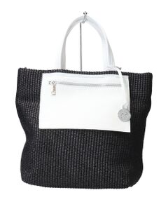 INTER-CHAUSSURES / インター ショシュール ハンドバッグ | 【MARCO MASI】レザーハンドルラフィアトートバッグ