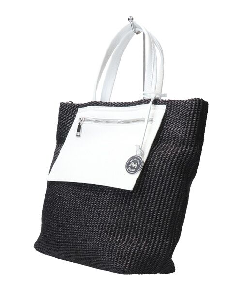 INTER-CHAUSSURES / インター ショシュール ハンドバッグ | 【MARCO MASI】レザーハンドルラフィアトートバッグ | 詳細1