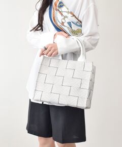 INTER-CHAUSSURES / インター ショシュール ハンドバッグ | 【ALMA TONUTTI】レザーハンドル雑材ハンドバッグ