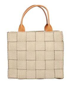 INTER-CHAUSSURES / インター ショシュール ハンドバッグ | 【ALMA TONUTTI】レザーハンドル雑材ハンドバッグ