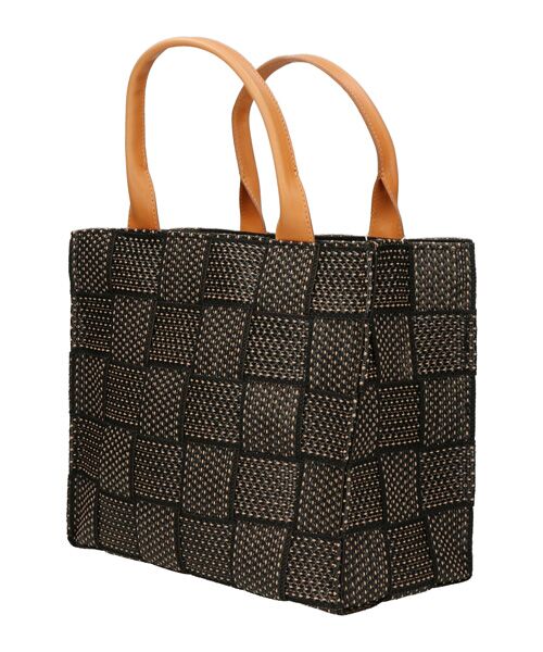 INTER-CHAUSSURES / インター ショシュール ハンドバッグ | 【ALMA TONUTTI】レザーハンドル雑材ハンドバッグ | 詳細1