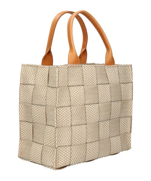 INTER-CHAUSSURES / インター ショシュール ハンドバッグ | 【ALMA TONUTTI】レザーハンドル雑材ハンドバッグ | 詳細17