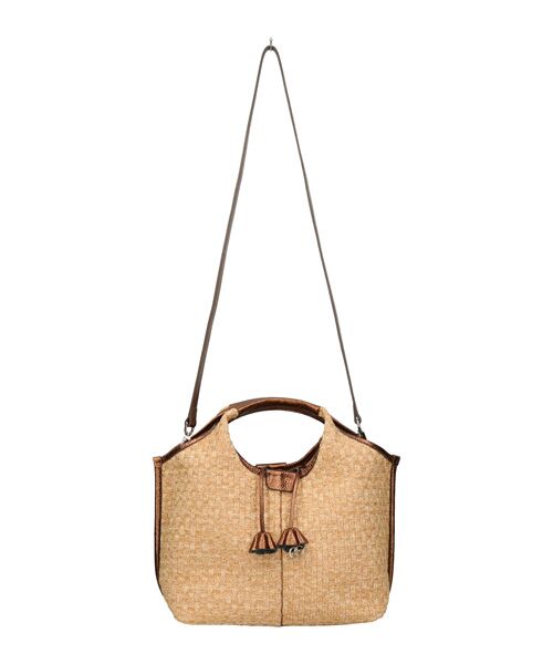 INTER-CHAUSSURES / インター ショシュール かごバック | 【ROBERTA GANDOLFI】異素材コンビハンドバッグ | 詳細10