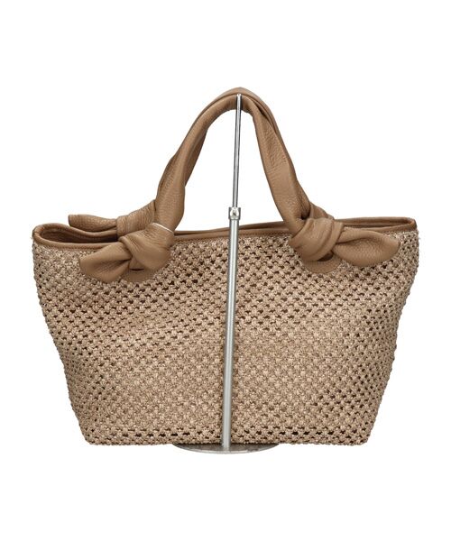 極美品◎Alma tonutti レザーハンドルメッシュバッグ　ハンドバッグ セール】 【ALMA TONUTTI】レザーハンドルメッシュバッグ