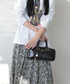 INTER-CHAUSSURES / インター ショシュール ハンドバッグ | 【CHRISTIAN VILLA】チャーム付きレザーハンドル横長バッグ