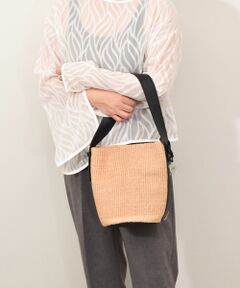 INTER-CHAUSSURES / インター ショシュール ハンドバッグ | 【MARCO MASI】レザーハンドルラフィアバケットバッグ