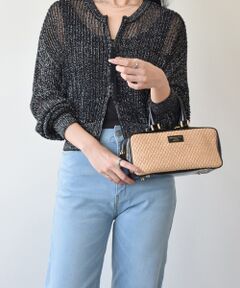 INTER-CHAUSSURES / インター ショシュール ハンドバッグ | 【CHRISTIAN VILLA】チャーム付きラフィアコンビ横長バッグ