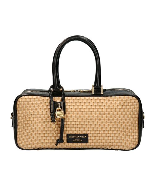 INTER-CHAUSSURES / インター ショシュール ハンドバッグ | 【CHRISTIAN VILLA】チャーム付きラフィアコンビ横長バッグ | 詳細1