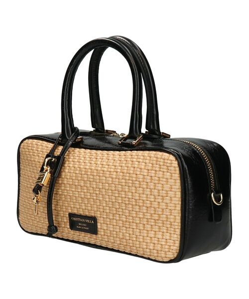 INTER-CHAUSSURES / インター ショシュール ハンドバッグ | 【CHRISTIAN VILLA】チャーム付きラフィアコンビ横長バッグ | 詳細2