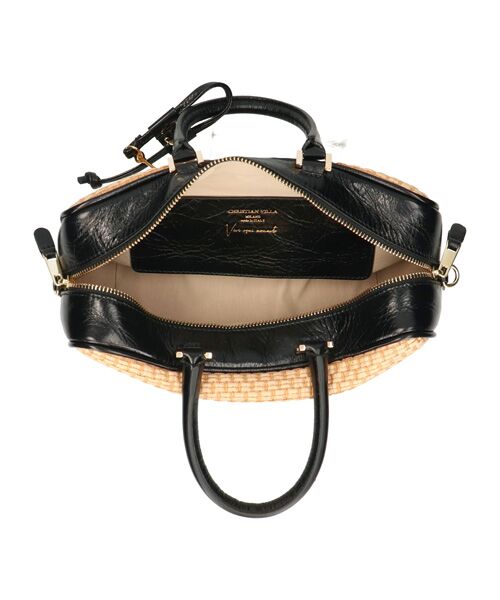 INTER-CHAUSSURES / インター ショシュール ハンドバッグ | 【CHRISTIAN VILLA】チャーム付きラフィアコンビ横長バッグ | 詳細9