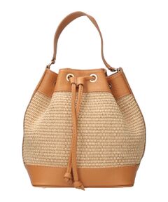 INTER-CHAUSSURES / インター ショシュール ハンドバッグ | 【ANDREA CARDONE ITALI】レザーハンドルラフィアコンビハンドバッグ